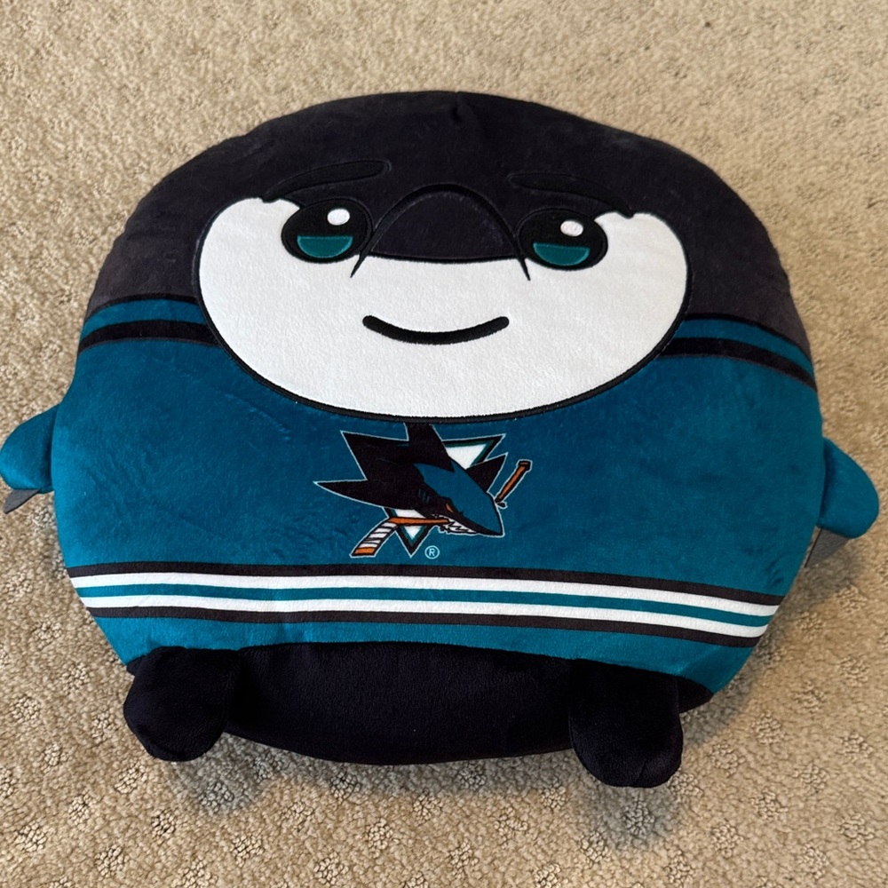 San Jose Sharks Plush Pillow - Teal & Black